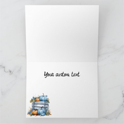 水彩青オレンジのトマトの木箱 カード (内部)