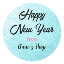 水彩青カスタム色ブランド名新年おめでとう