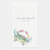 水彩青カニビーチ結婚式 パーソナライズされた (正面)