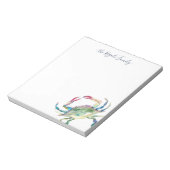 水彩青カニ文具パーソナライズされた具 ノートパッド (回転)