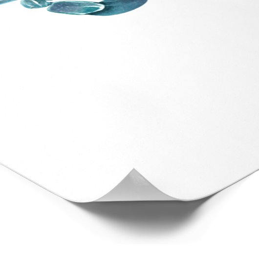 水彩青カニ甲殻類コア ポスター (角)