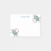 水彩青カニ ポストイット (正面)