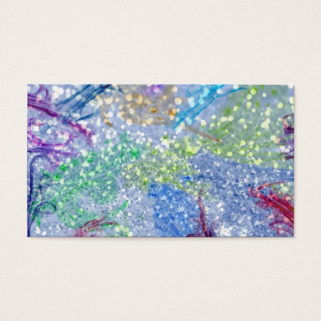水彩青カラフル抽象芸術グリッター (正面)