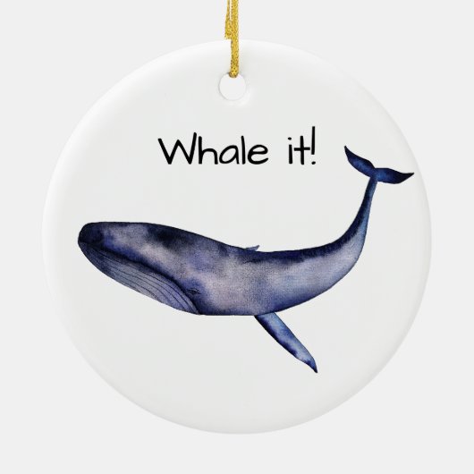 水彩青クジラ セラミックオーナメント (裏面)