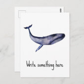 水彩青クジラ ポストカード (正面/裏面)