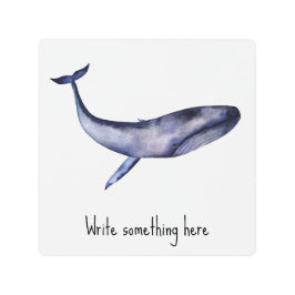 水彩青クジラ メタルプリント