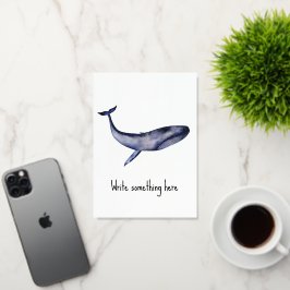 水彩青クジラ 箔グリーティングカード