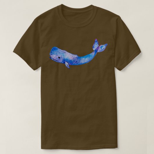 水彩青クジラ Tシャツ (デザイン正面)
