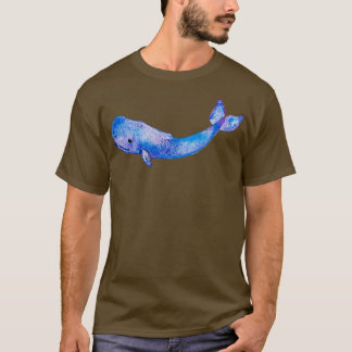 水彩青クジラ Tシャツ