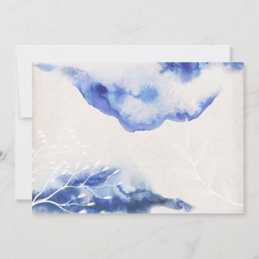 水彩青グラデーションベビーシャワー招待状 招待状 (裏面)