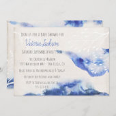 水彩青グラデーションベビーシャワー招待状 招待状 (正面/裏面)