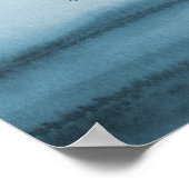 水彩青グラデーション栓結婚抜き ポスター (角)