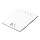 水彩青ゴルフカートパーソナライズされた ノートパッド (回転)