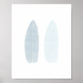 水彩青サーフィンボードのポスター ポスター (正面)