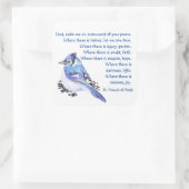 水彩青ジェイ鳥セントフランシス祈りの言葉 スクエアシール (バッグ)