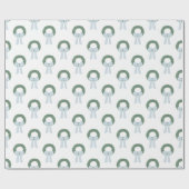 水彩青ジンガムサッシュリース ラッピングペーパー (フラット)