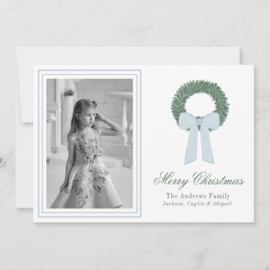 水彩青ジンジャムサッシュリース写真 シーズンカード (正面)