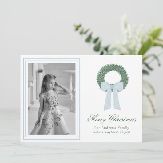 水彩青ジンジャムサッシュリース写真 シーズンカード (スタンド正面)