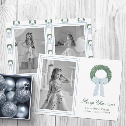 水彩青ジンジャムサッシュリース写真 シーズンカード