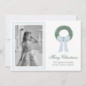 水彩青ジンジャムサッシュリース写真 シーズンカード (正面)