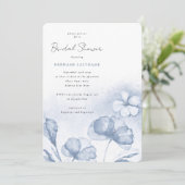 水彩青スタイリッシュフローラブライダルシャワー 招待状 (スタンド正面)