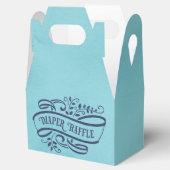 水彩青スタイリッシュ赤ちゃんシャワーおむつラッフル フェイバーボックス (オープン)