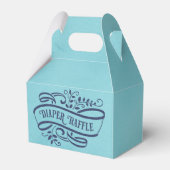 水彩青スタイリッシュ赤ちゃんシャワーおむつラッフル フェイバーボックス (正面サイド)