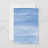 水彩青ストライプの弓ノートカード サンキューカード (裏面)