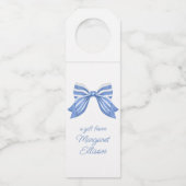 水彩青ストライプの弓 ボトルネックタグ (正面)