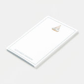 水彩青ストライプ帆船 ポストイット (アングル)