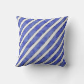 水彩青ストライプ色 クッション (裏面)