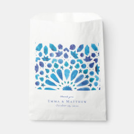 水彩青タイル フェイバーバッグ