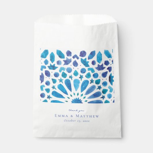 水彩青タイル フェイバーバッグ (正面)