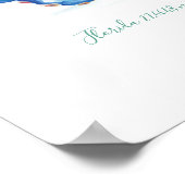 水彩青タコのマップ座標 ポスター (角)