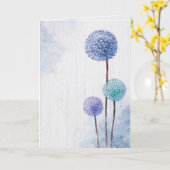 水彩青タンポポサンキューカード カード (黄色い花)