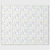 水彩青テニスラケット ラッピングペーパー (フラット)