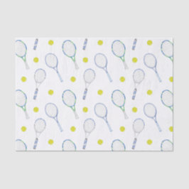 水彩青テニスラケット 薄葉紙