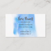 水彩青デザイン名刺カスタム体 名刺 (裏面)