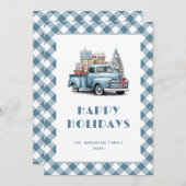 水彩青トラック雪柄 シーズンカード (正面/裏面)