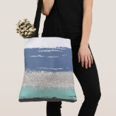 水彩青トートバッグ トートバッグ (クローズアップ)