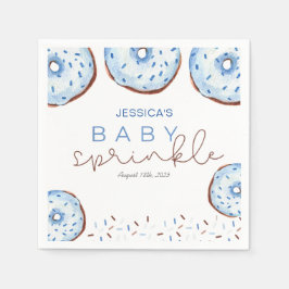 水彩青ドーナツベビー散水シャワー スタンダードカクテルナプキン