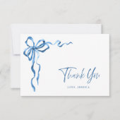 水彩青ハンドドローンボウ ありがとうございます サンキューカード (正面)