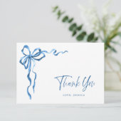 水彩青ハンドドローンボウ ありがとうございます サンキューカード (スタンド正面)