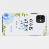 水彩青バラ葉信仰ガーリーあり Case-Mate iPhoneケース (裏面(横))