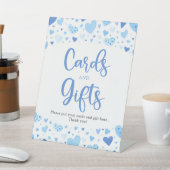 水彩青バレンタインカードとギフトサイン 台座サイン (インサイチュ)