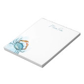 水彩青パーソナライズされた蟹の文房具 ノートパッド (回転)