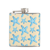 水彩青ヒトデ模様 フラスク (正面)