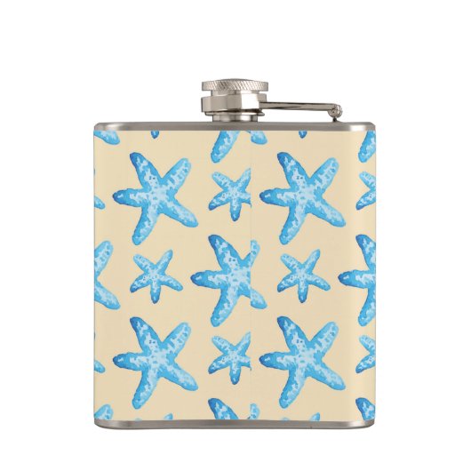 水彩青ヒトデ模様 フラスク (裏面)