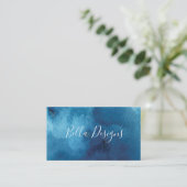 水彩青ビジネスエレガントカード 名刺 (スタンド正面)