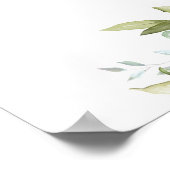 水彩青フローラカスタム標識 ポスター (角)